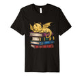 Dragon Books Sleeping Dragon Reading T-Shirt - Custom Art Print for Adults - T-Shirt, Sweatshirt, Hoodie