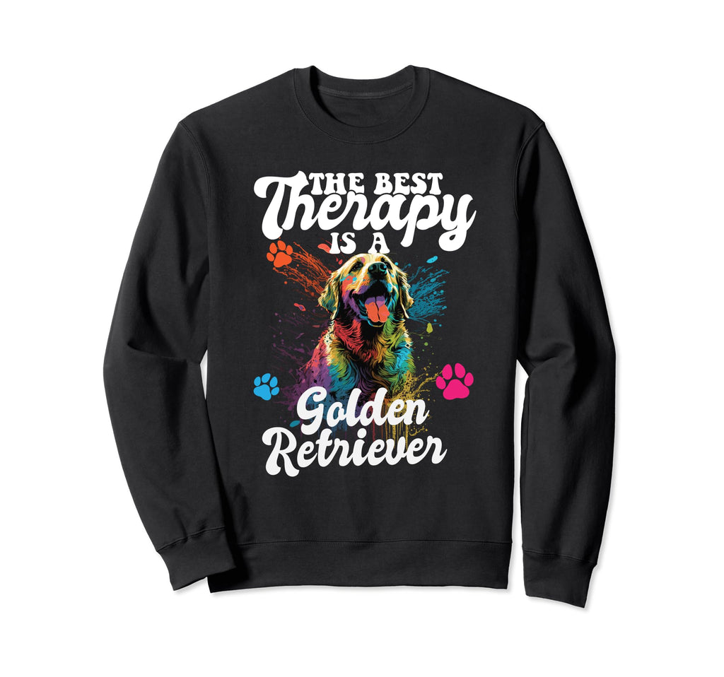 Best Therapy Is Golden Retriever Sweatshirt - Minimalist Print for Adults - T-Shirt, Sweatshirt, Hoodie