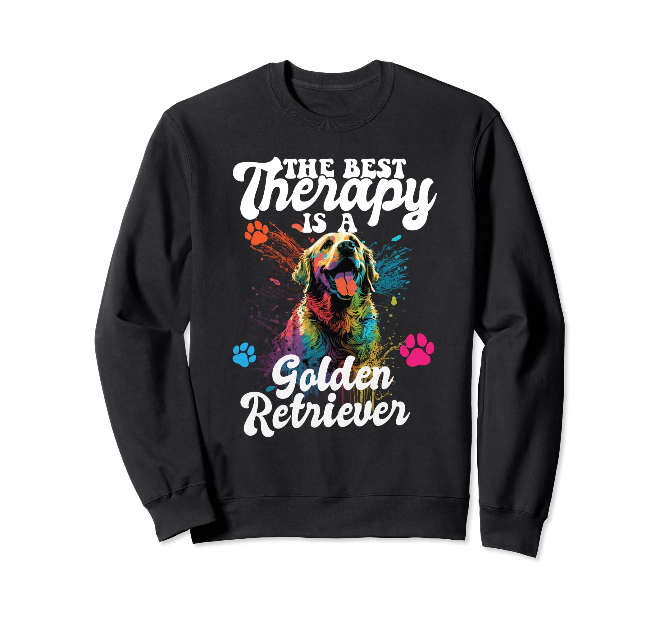 Best Therapy Is Golden Retriever Sweatshirt - Minimalist Print for Adults - T-Shirt, Sweatshirt, Hoodie