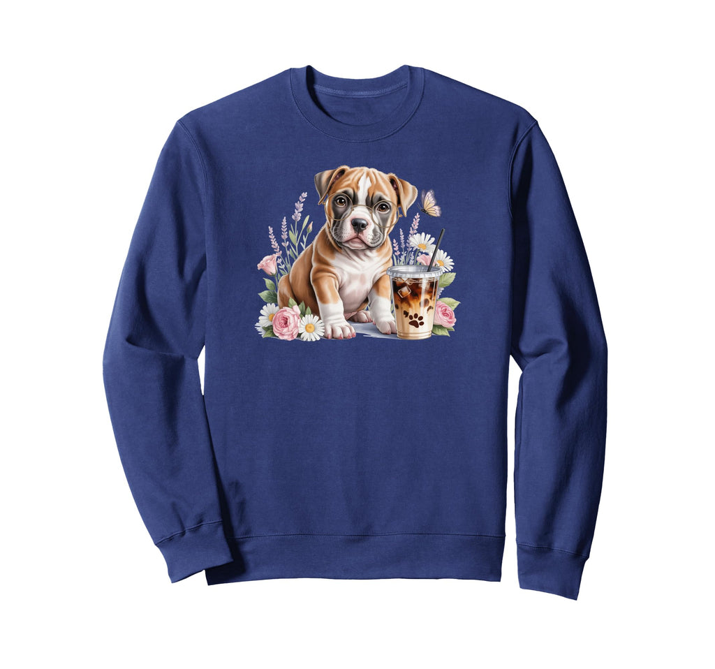 Boxer Dog Moms Iced Coffee Books And Sweatshirt - Trendy Graphic Unisex - T-Shirt, Sweatshirt, Hoodie