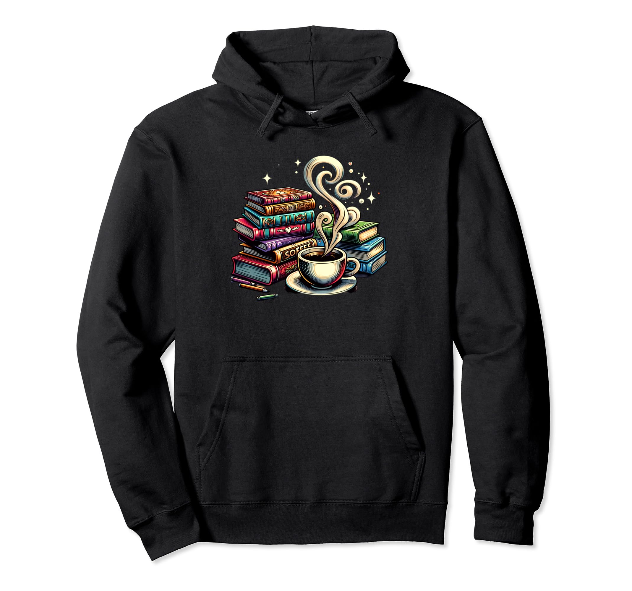 Coffee And Books Reading Literature Hoodie - Trendy Graphic Unisex - T-Shirt, Sweatshirt, Hoodie