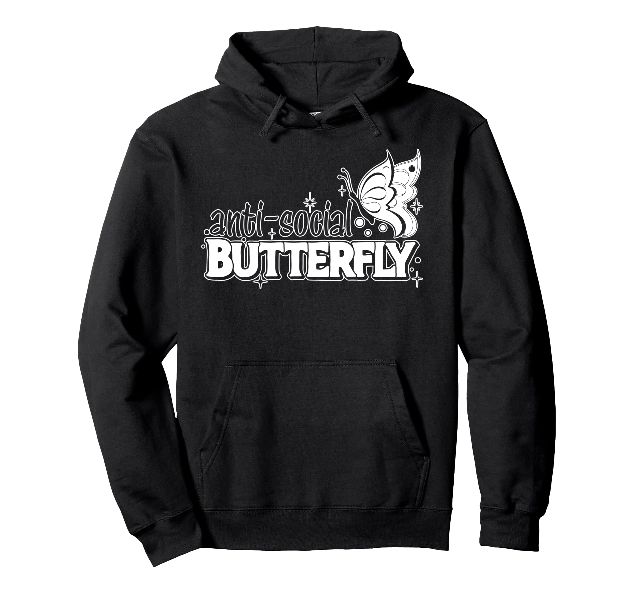Antisocial Butterfly Introvert Hoodie - Trendy Graphic Unisex - T-Shirt, Sweatshirt, Hoodie