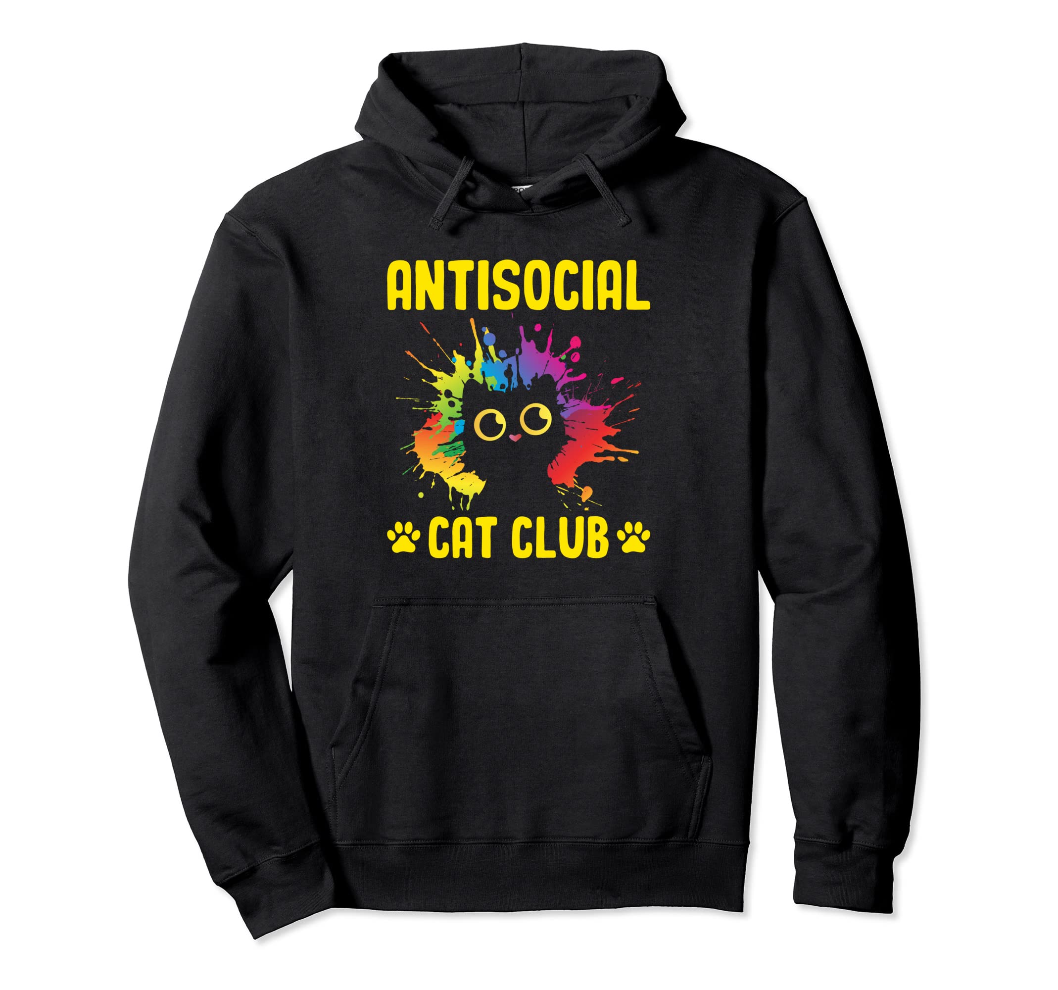 Antisocial Cat Club Introvert Cat Hoodie - Aesthetic Graphic for Adults - T-Shirt, Sweatshirt, Hoodie