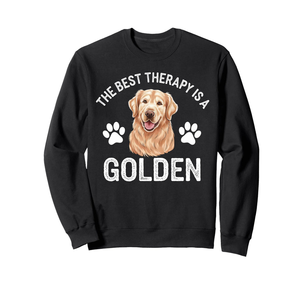 Best Therapy Is Golden Dog Lover Art Sweatshirt - Novelty Apparel Unisex - T-Shirt, Sweatshirt, Hoodie