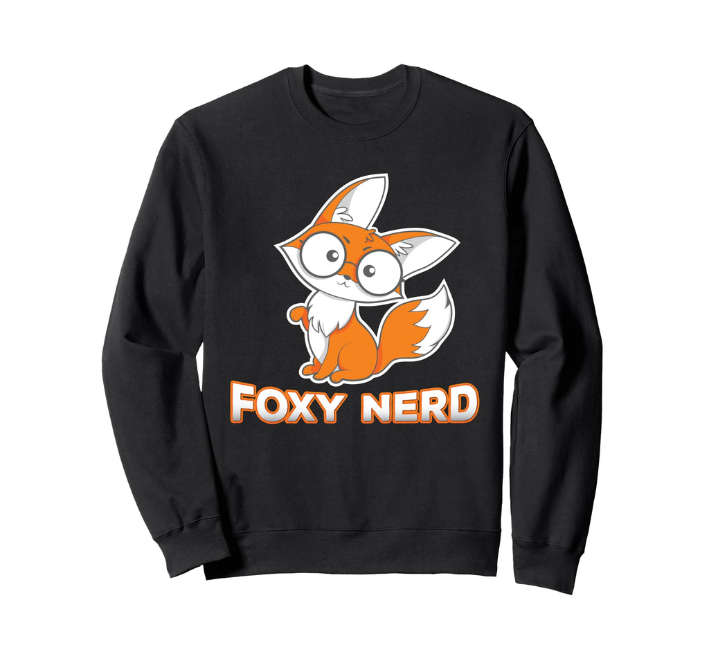 Foxy Nerd Nerdy Fox Geek Gamer Glasses Sweatshirt - Graphic Print Unisex - T-Shirt, Sweatshirt, Hoodie