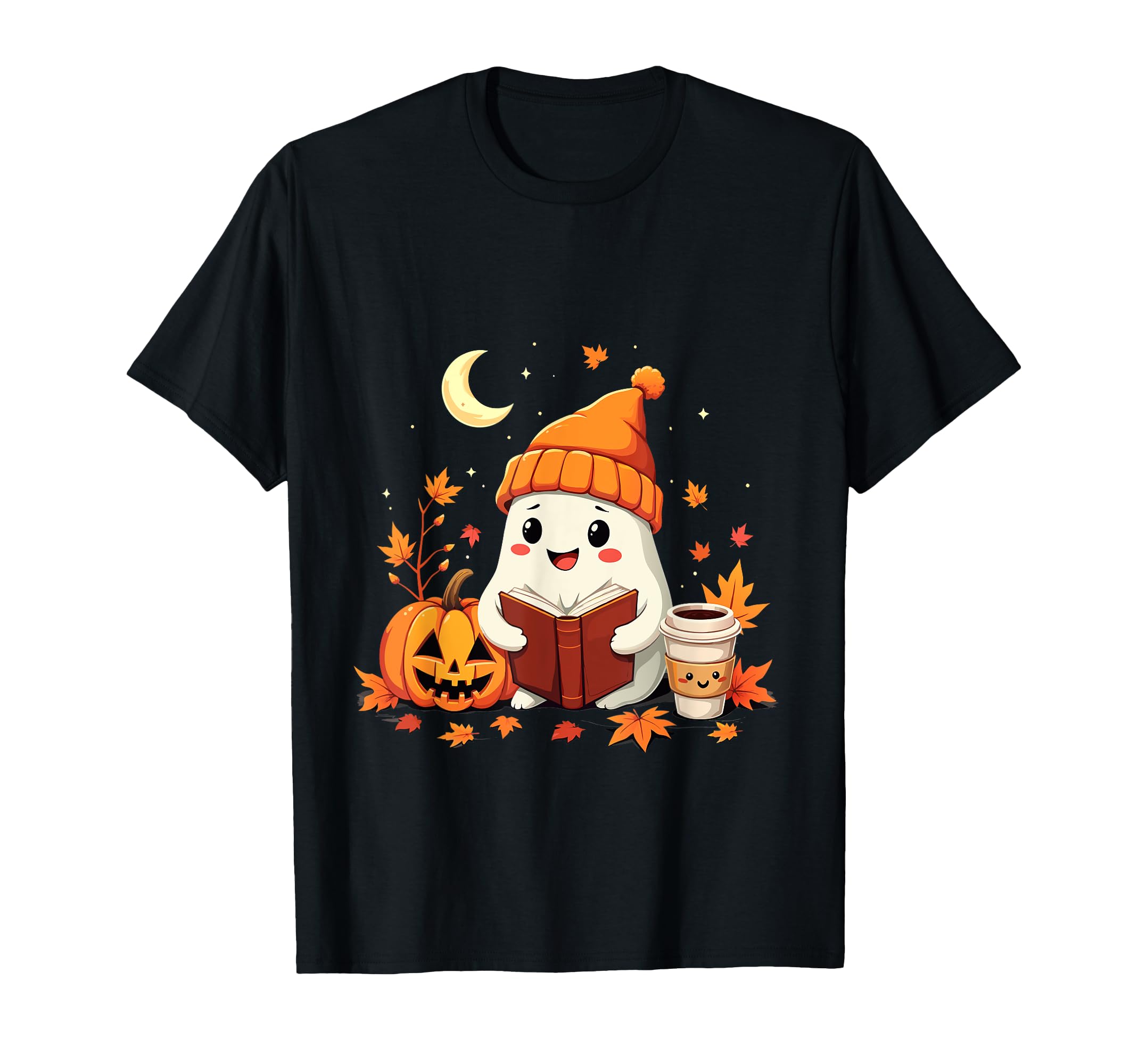 Ghost Reading Book Lovers Halloween T-Shirt - Streetwear Style Unisex - T-Shirt, Sweatshirt, Hoodie