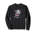 Grim Reaper Reading Book And Sweatshirt - Trendy Graphic for Adults - T-Shirt, Sweatshirt, Hoodie
