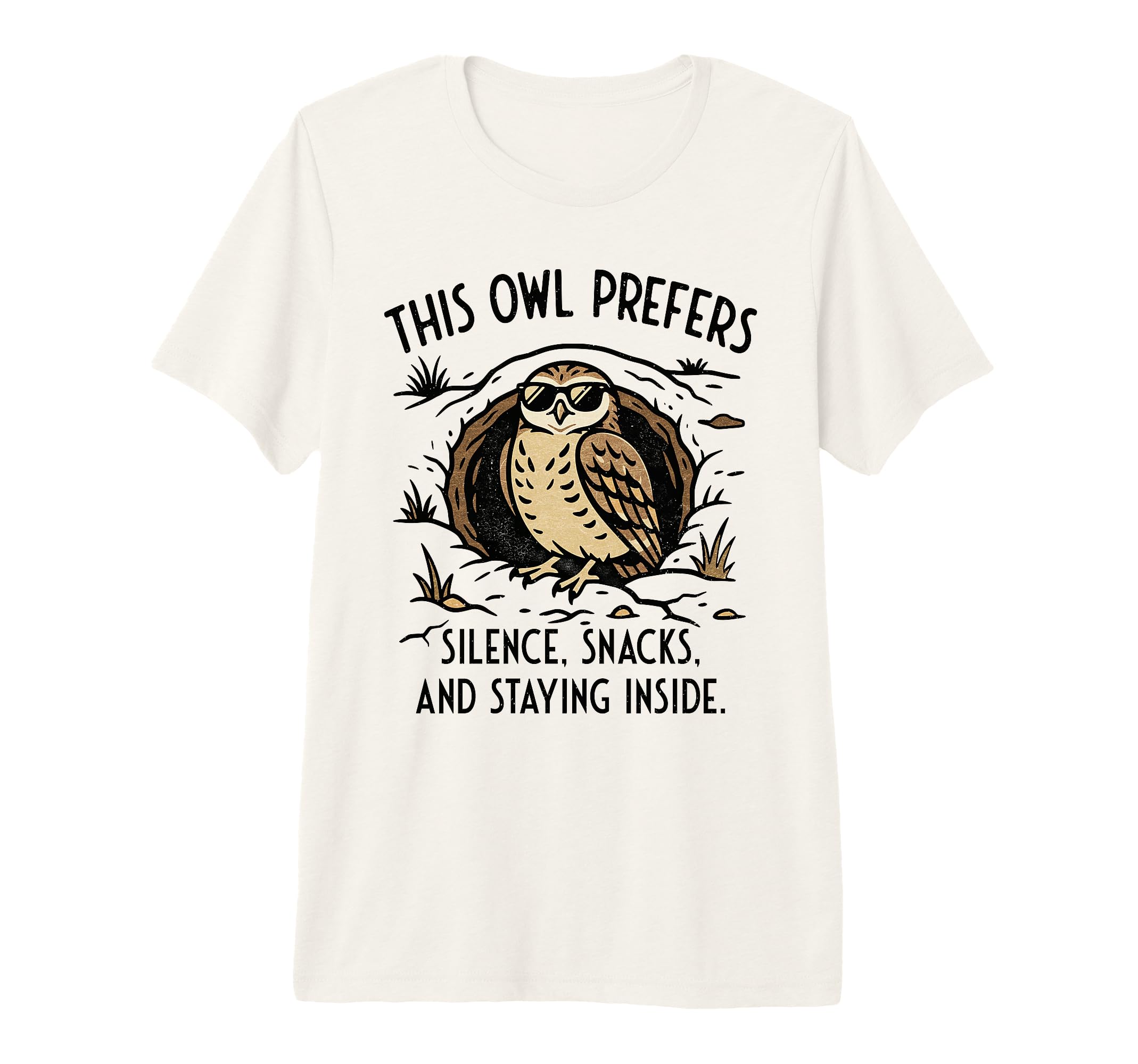 Burrow Mode Activated Cozy Introvert Owl T-Shirt - Minimalist Print Unisex - T-Shirt, Sweatshirt, Hoodie