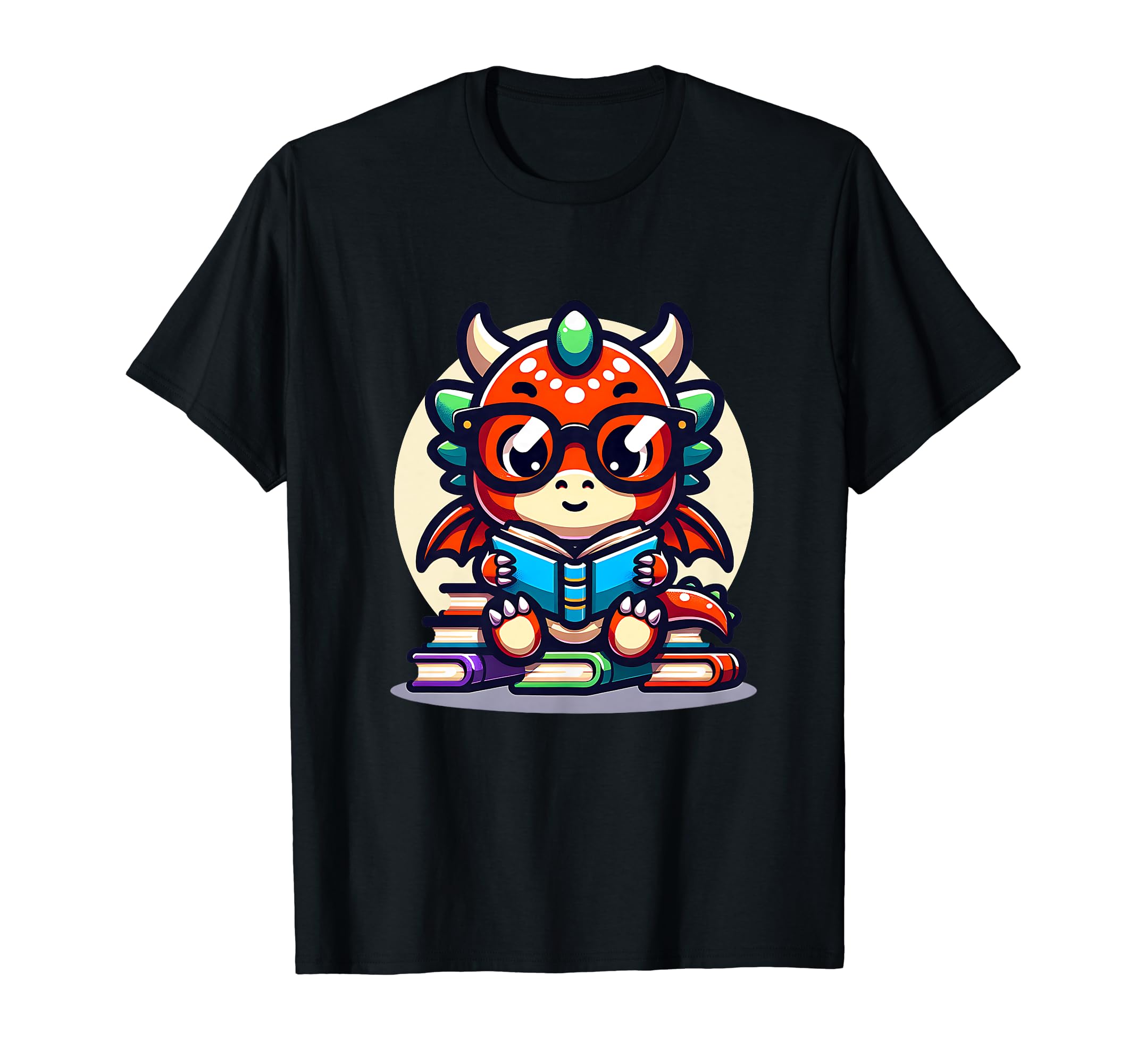 Dragon Reading Book Lover Bookworm T-Shirt - Unique Graphic for Adults - T-Shirt, Sweatshirt, Hoodie
