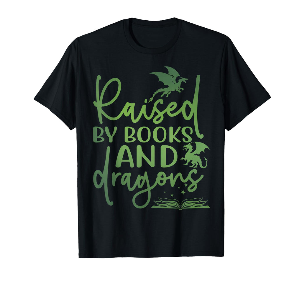 Raised Books And Dragons Fantasy T-Shirt - Aesthetic Graphic Men Women - T-Shirt, Sweatshirt, Hoodie