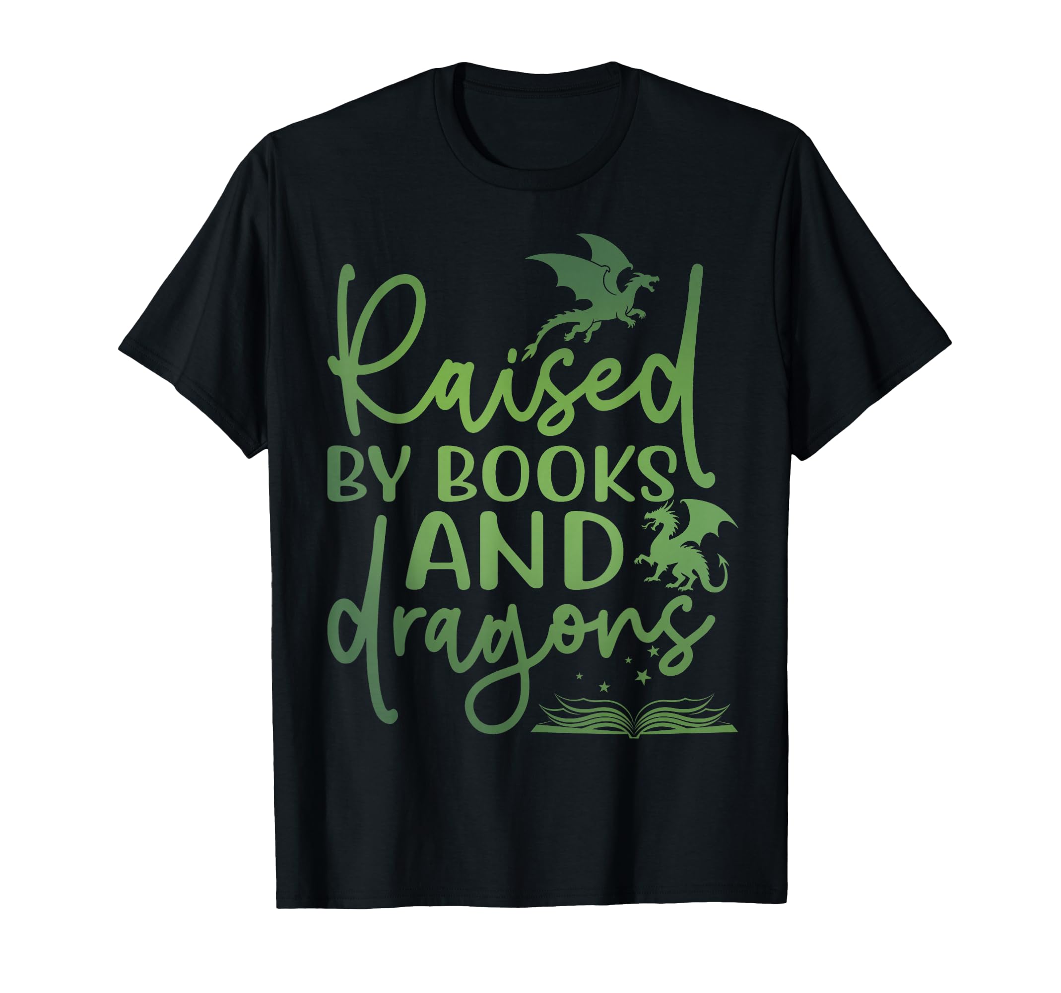 Raised Books And Dragons Fantasy T-Shirt - Aesthetic Graphic Men Women - T-Shirt, Sweatshirt, Hoodie