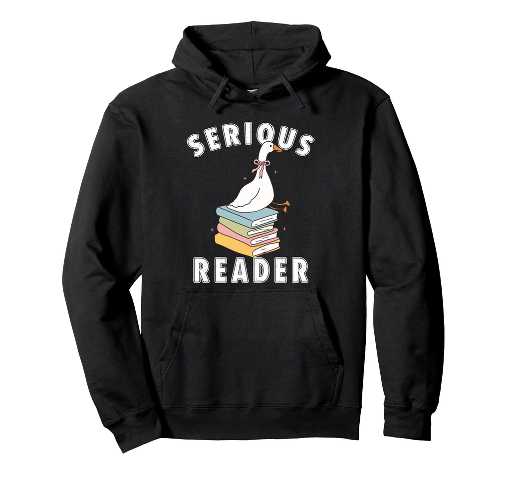 Bookish Club Silly Serious Book Reader Hoodie - Graphic Print Men Women - T-Shirt, Sweatshirt, Hoodie