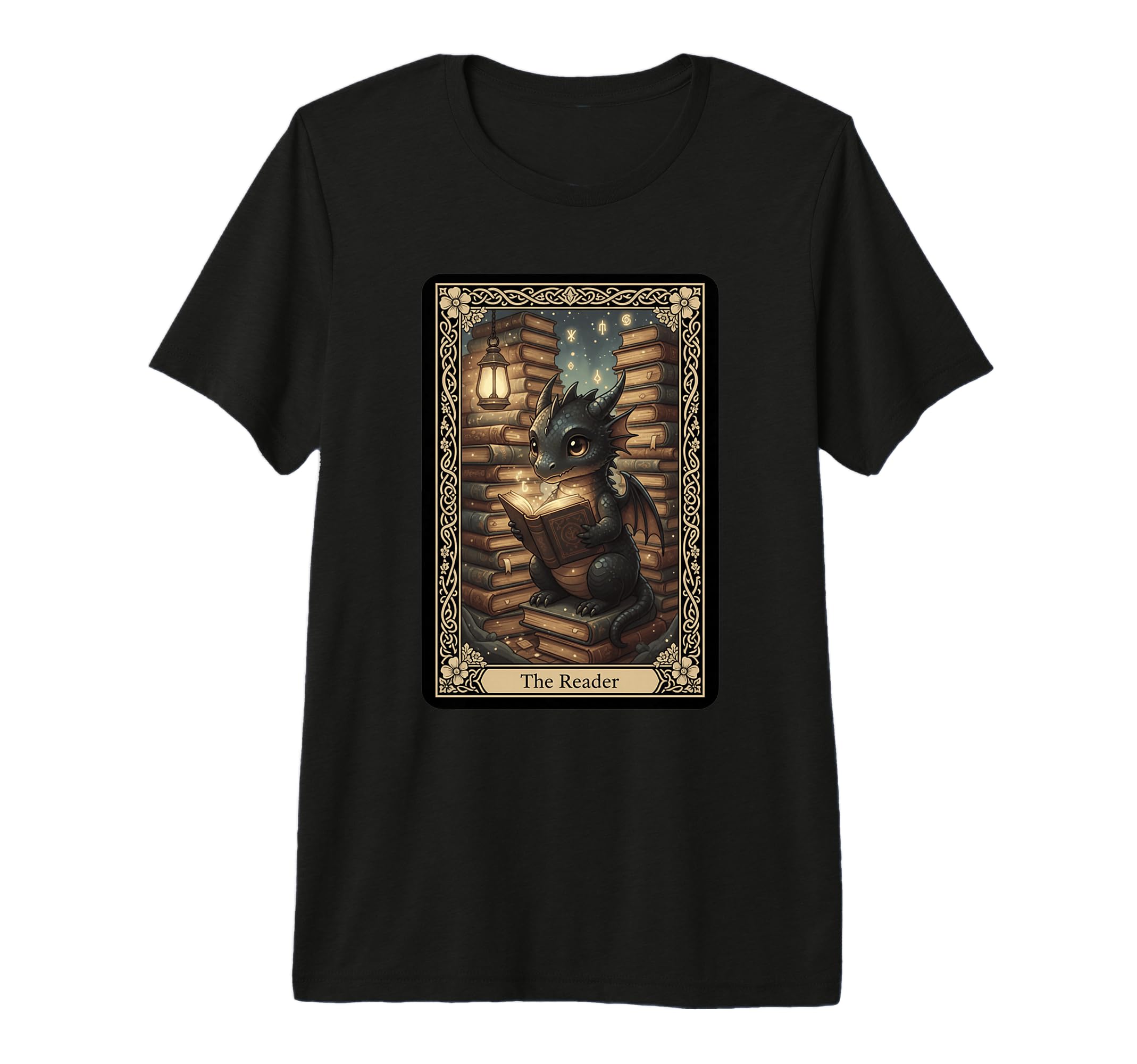 Reader Dragon Book Tarot Fantasy T-Shirt - Casual Everyday Wear Men Women - T-Shirt, Sweatshirt, Hoodie