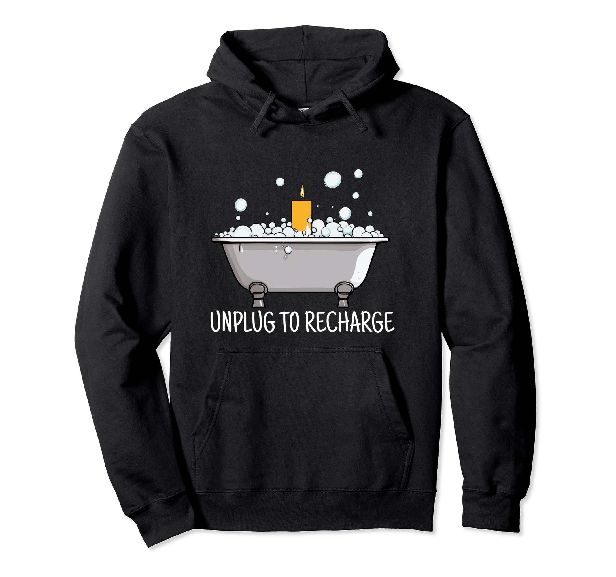Unplug To Recharge Self Care Hoodie - Fun Novelty Design Men Women - T-Shirt, Sweatshirt, Hoodie