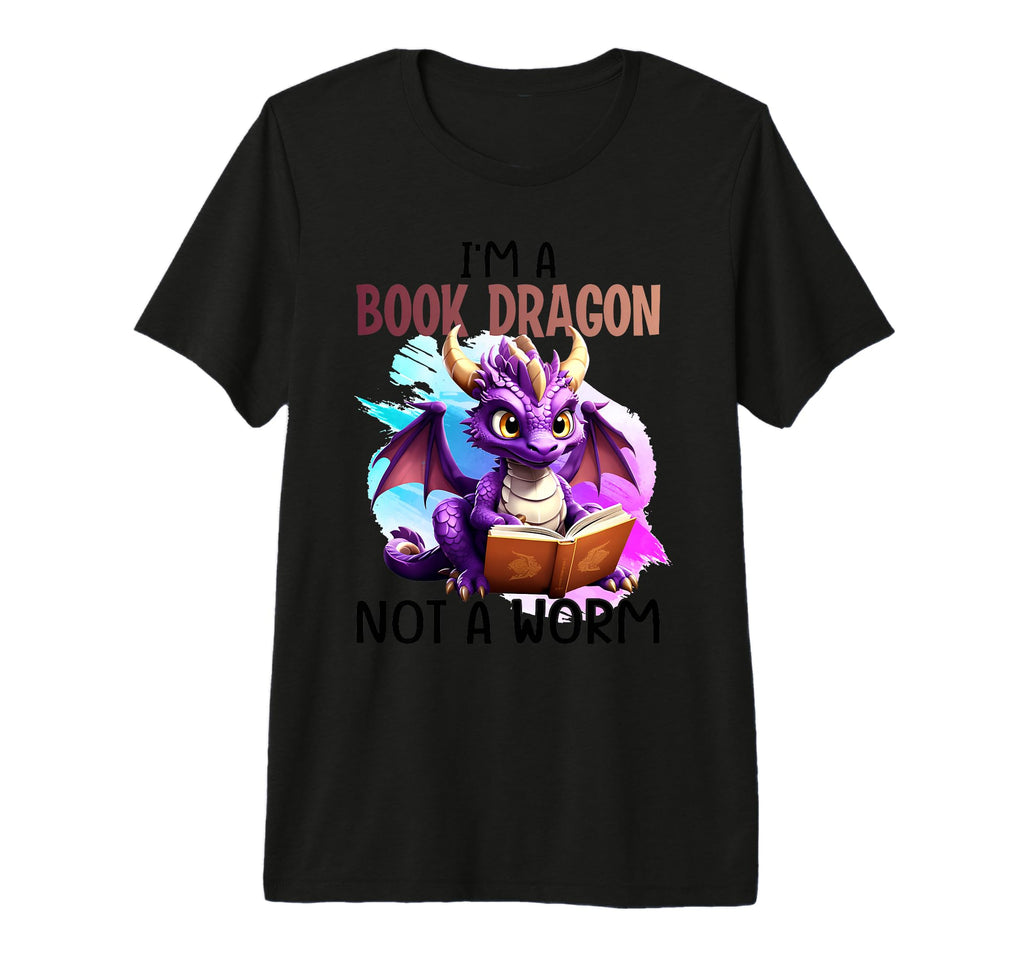 Im Book Dragon Not Worm Tri Blend T-Shirt - Minimalist Print Unisex - T-Shirt, Sweatshirt, Hoodie