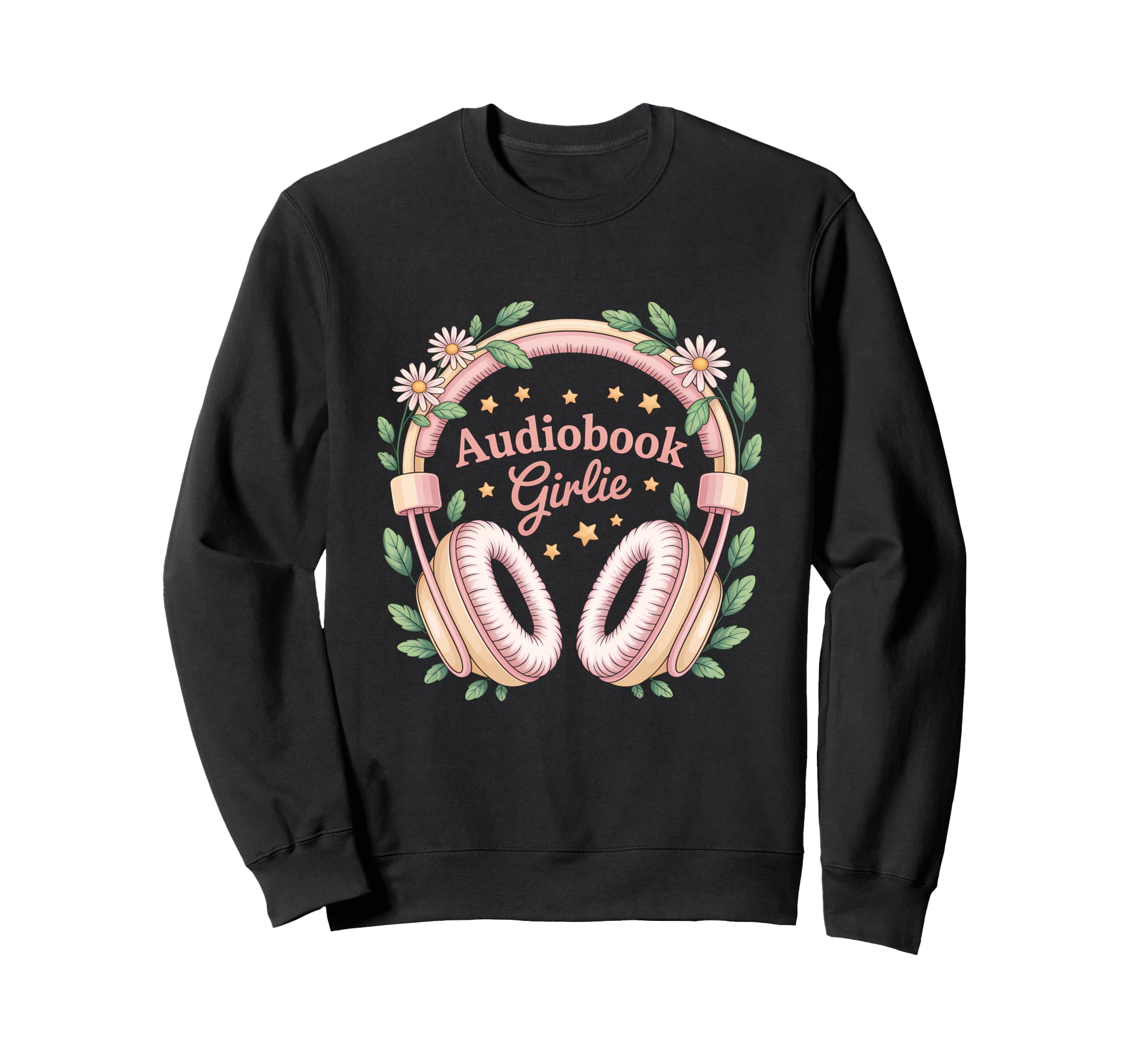 Audiobook Girlie Headphones Book Sweatshirt - Minimalist Print Men Women - T-Shirt, Sweatshirt, Hoodie