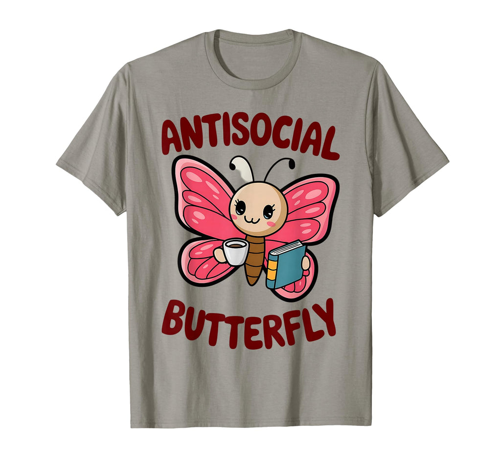 Groovy Anti Social Butterfly Ironic T-Shirt - Novelty Apparel for Adults - T-Shirt, Sweatshirt, Hoodie