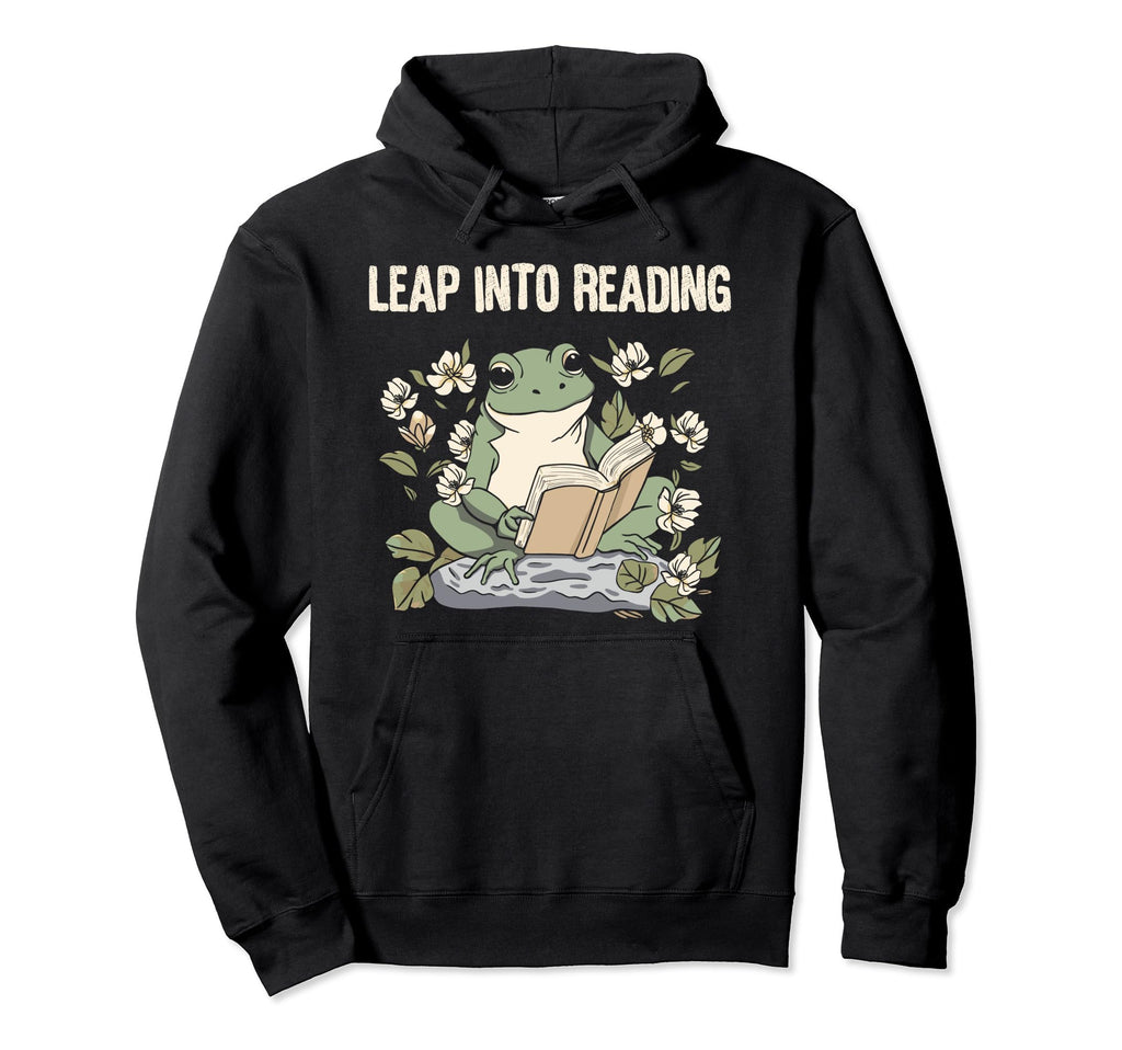 Leap Into Reading Book Lover Bookish Hoodie - Trendy Graphic Unisex - T-Shirt, Sweatshirt, Hoodie