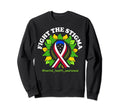Fight Stigma Usa Flag Ribbon Mental Sweatshirt - Unique Graphic for Adults - T-Shirt, Sweatshirt, Hoodie