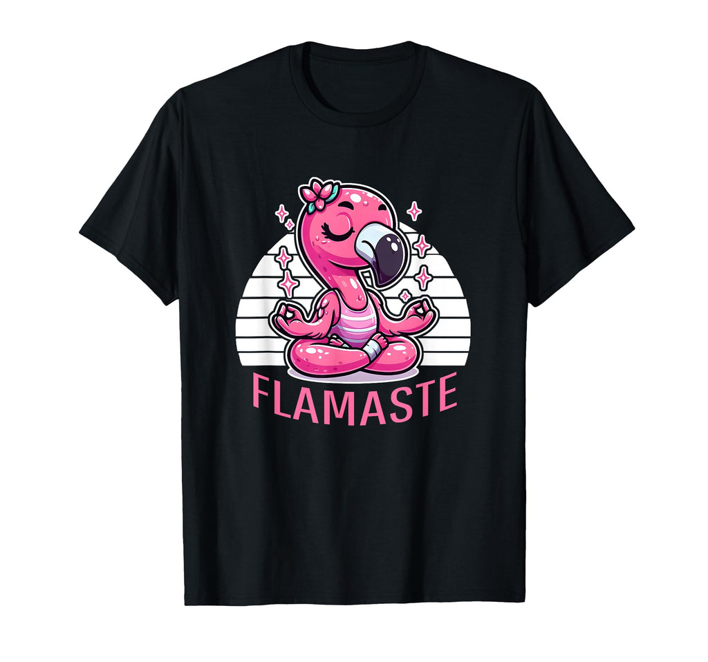 Flamaste Funny Flamingo Yoga Meditation T-Shirt - Graphic Print for Adults - T-Shirt, Sweatshirt, Hoodie