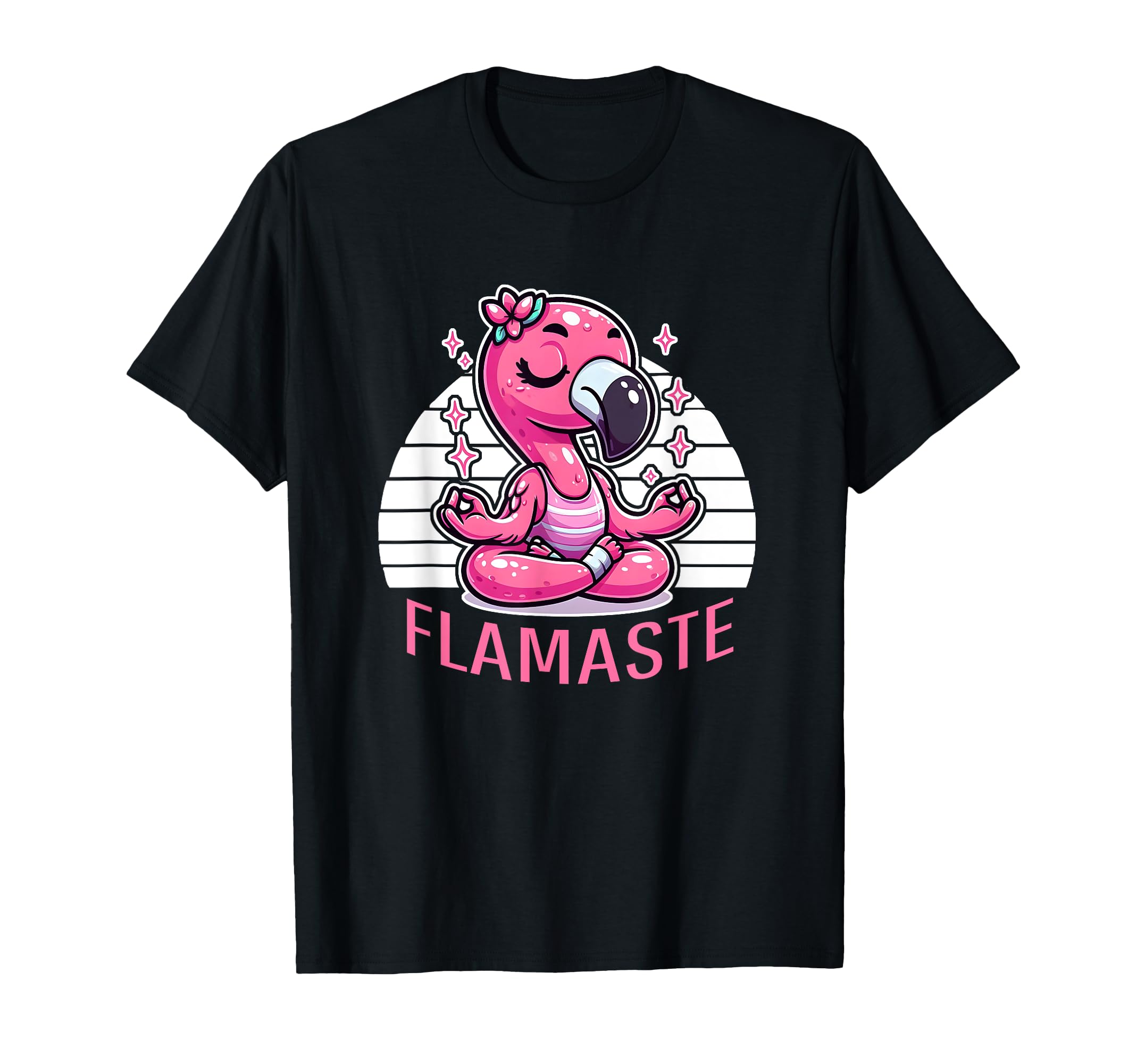 Flamaste Funny Flamingo Yoga Meditation T-Shirt - Graphic Print for Adults - T-Shirt, Sweatshirt, Hoodie