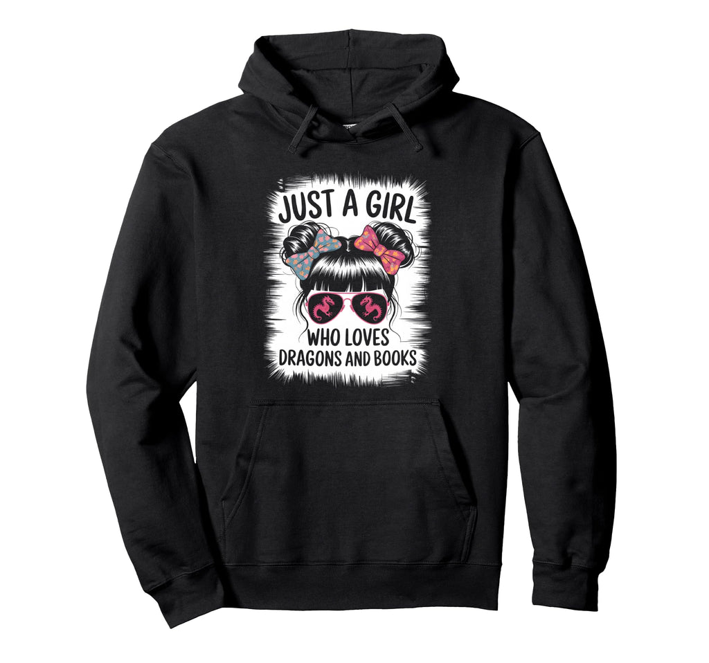 Just Who Loves Dragons And Books Hoodie - Unique Graphic Unisex - T-Shirt, Sweatshirt, Hoodie