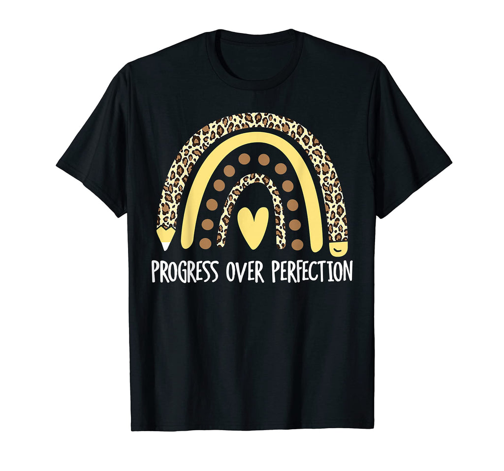 Progress Over Perfection Rainbow T-Shirt - Aesthetic Graphic Unisex - T-Shirt, Sweatshirt, Hoodie