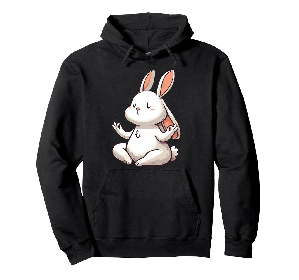 Meditation Rabbit Yoga Pose Relaxing Hoodie - Graphic Print Men Women - T-Shirt, Sweatshirt, Hoodie