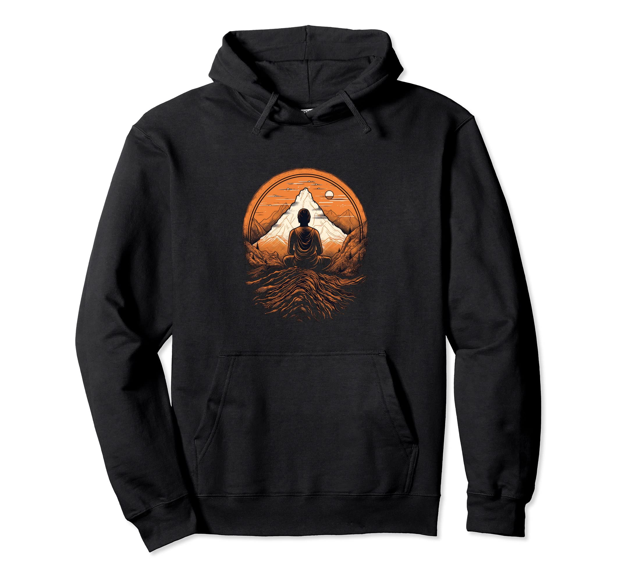 Yoga Yogi Mountain Spiritual Meditation Hoodie - Graphic Print for Adults - T-Shirt, Sweatshirt, Hoodie