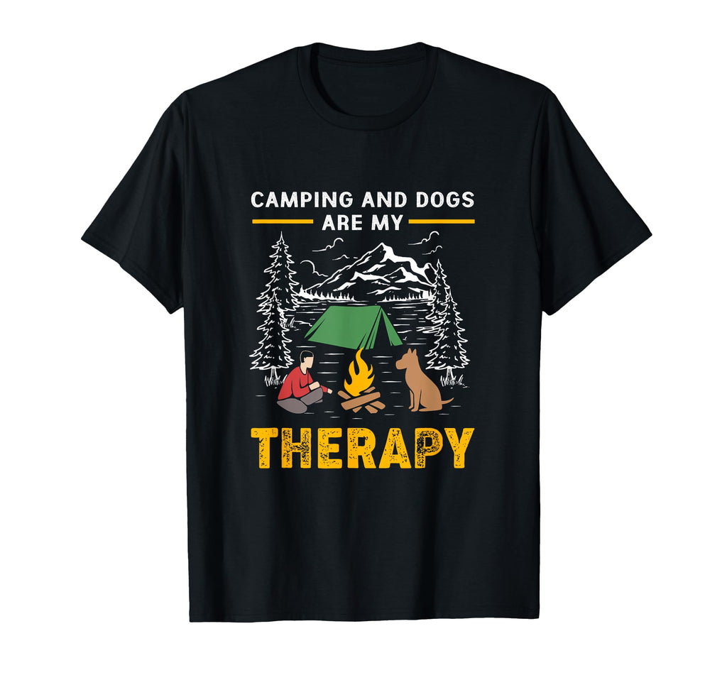 Funny Therapy Dog Owner Camping T-Shirt - Casual Everyday Wear Men Women - T-Shirt, Sweatshirt, Hoodie