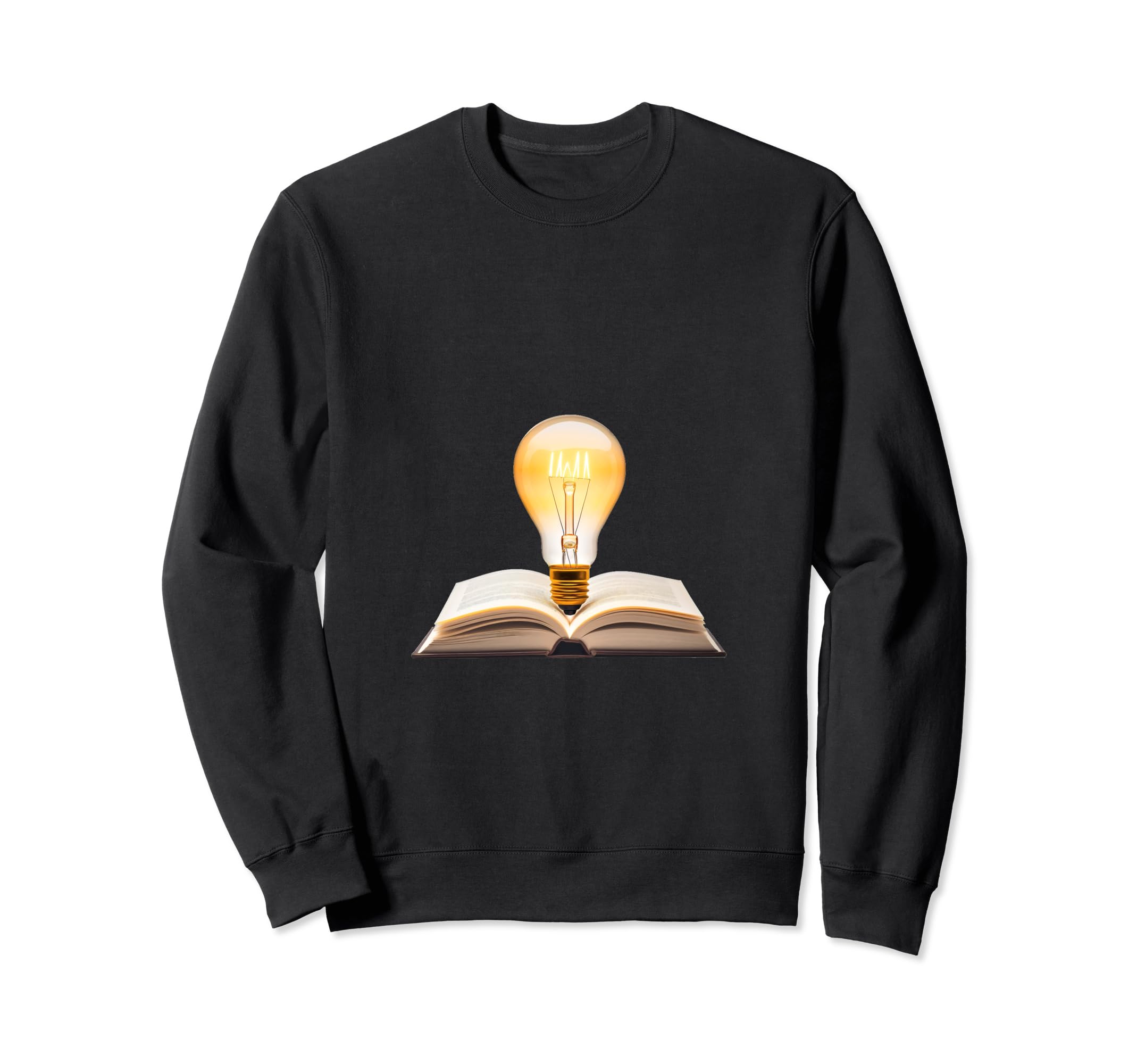 Book And Light Bulb Bookworm Sweatshirt - Custom Art Print for Adults - T-Shirt, Sweatshirt, Hoodie