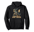 Nerdy Book Dragon Fantasy Bookworm Hoodie - Minimalist Print for Adults - T-Shirt, Sweatshirt, Hoodie