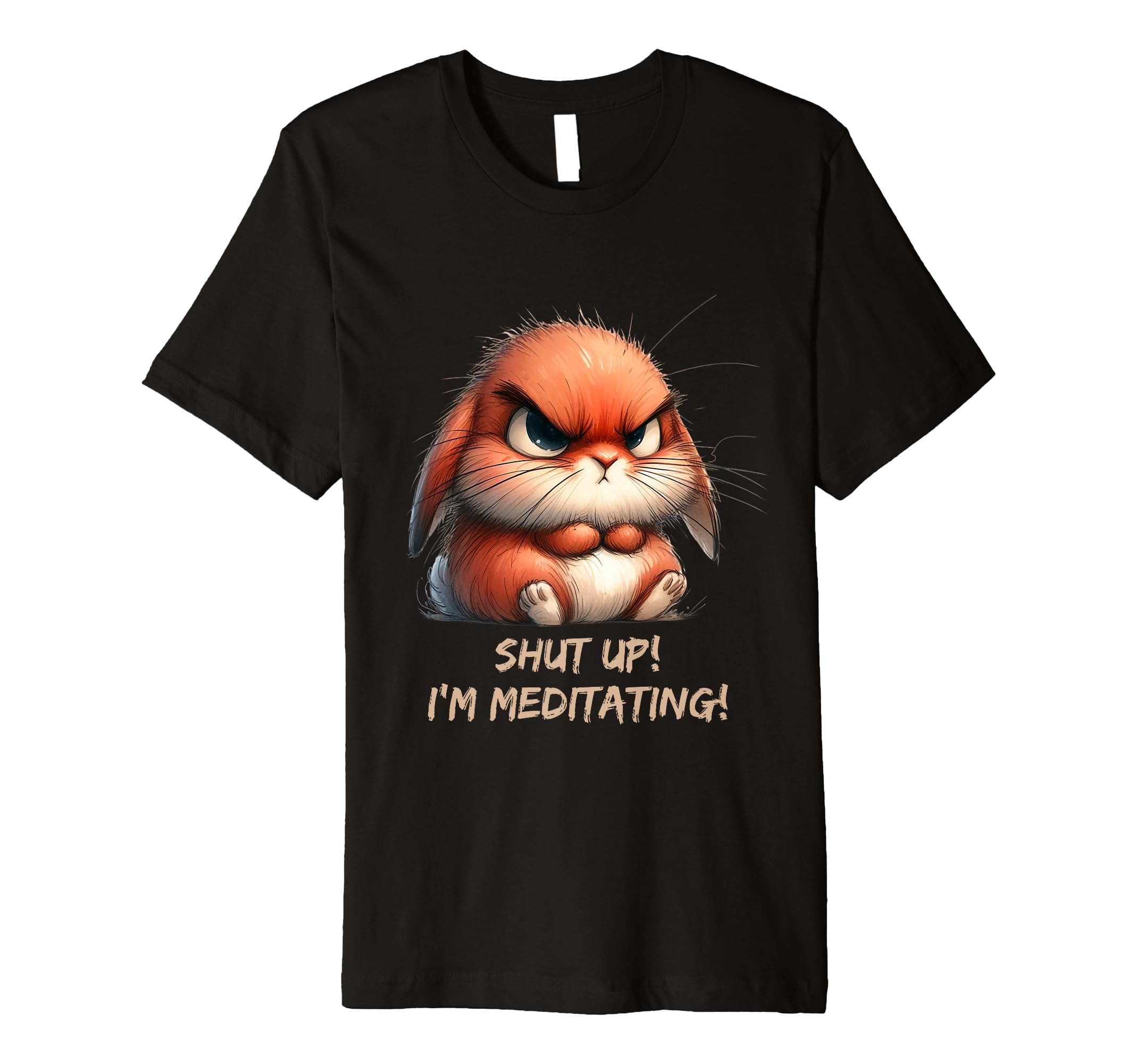 Grumpy Bunny Doing Yoga Relaxation T-Shirt - Custom Art Print for Adults - T-Shirt, Sweatshirt, Hoodie