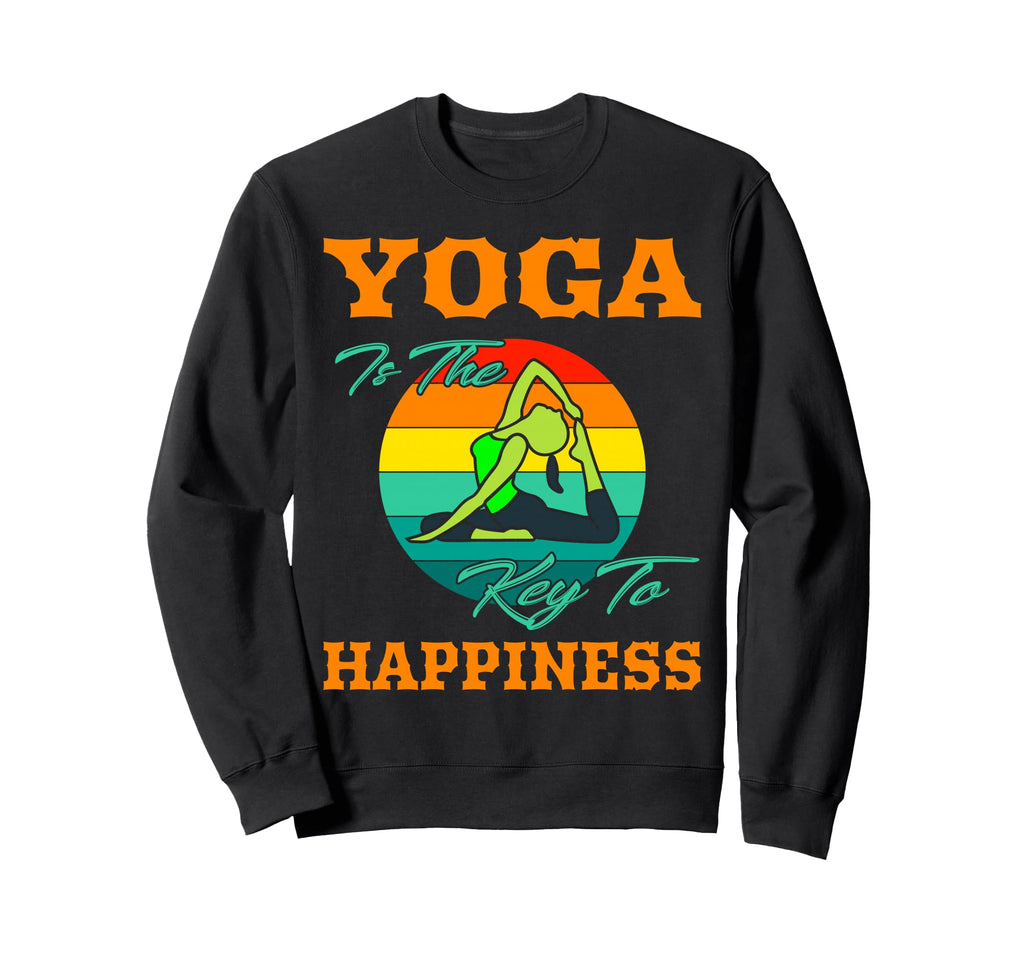 Yoga Is Key To Happiness Sunset Sweatshirt - Novelty Apparel Men Women - T-Shirt, Sweatshirt, Hoodie