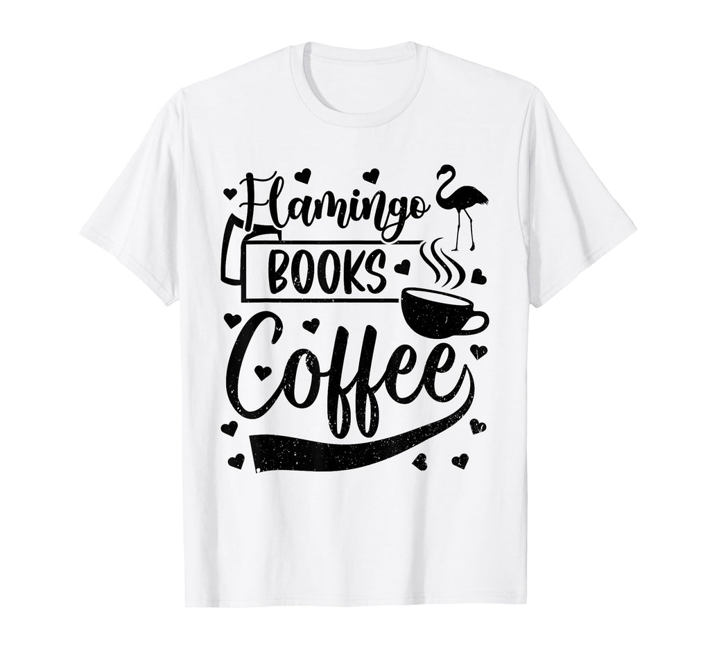 Flamingo Books Coffee Flamingo Lover T-Shirt - Aesthetic Graphic Unisex - T-Shirt, Sweatshirt, Hoodie