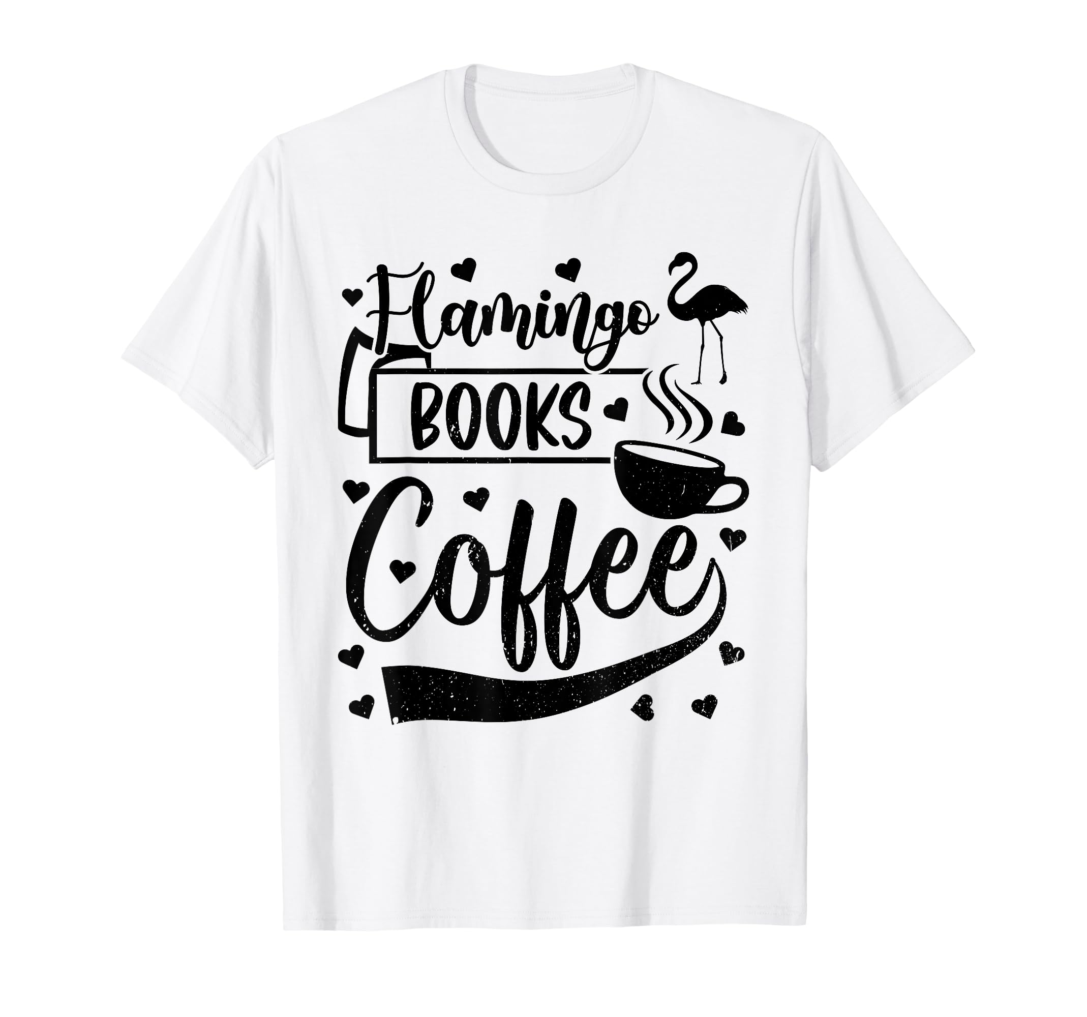 Flamingo Books Coffee Flamingo Lover T-Shirt - Aesthetic Graphic Unisex - T-Shirt, Sweatshirt, Hoodie