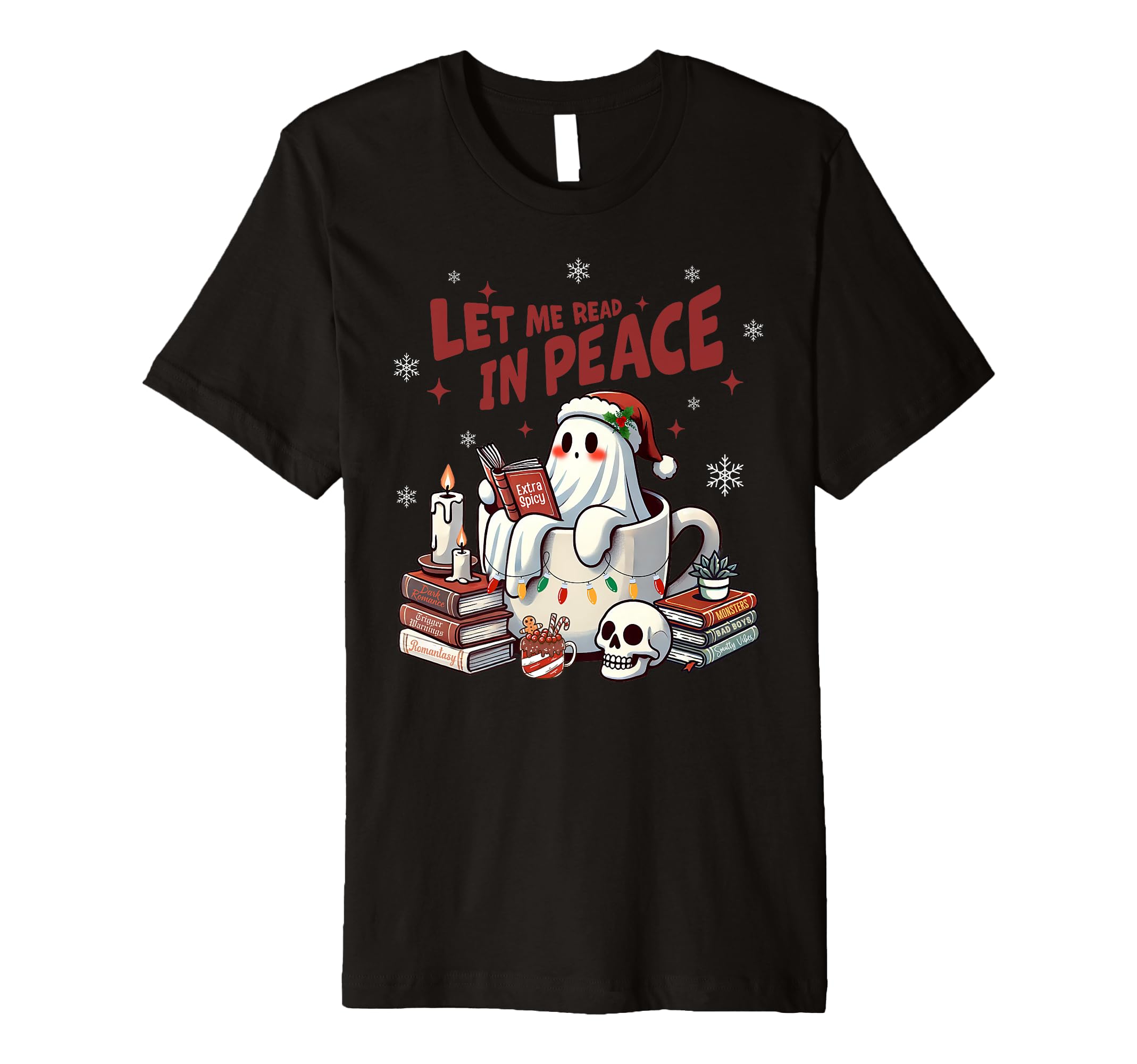Ghost Reading Spicy Book Lover Smutt T-Shirt - Unique Graphic for Adults - T-Shirt, Sweatshirt, Hoodie