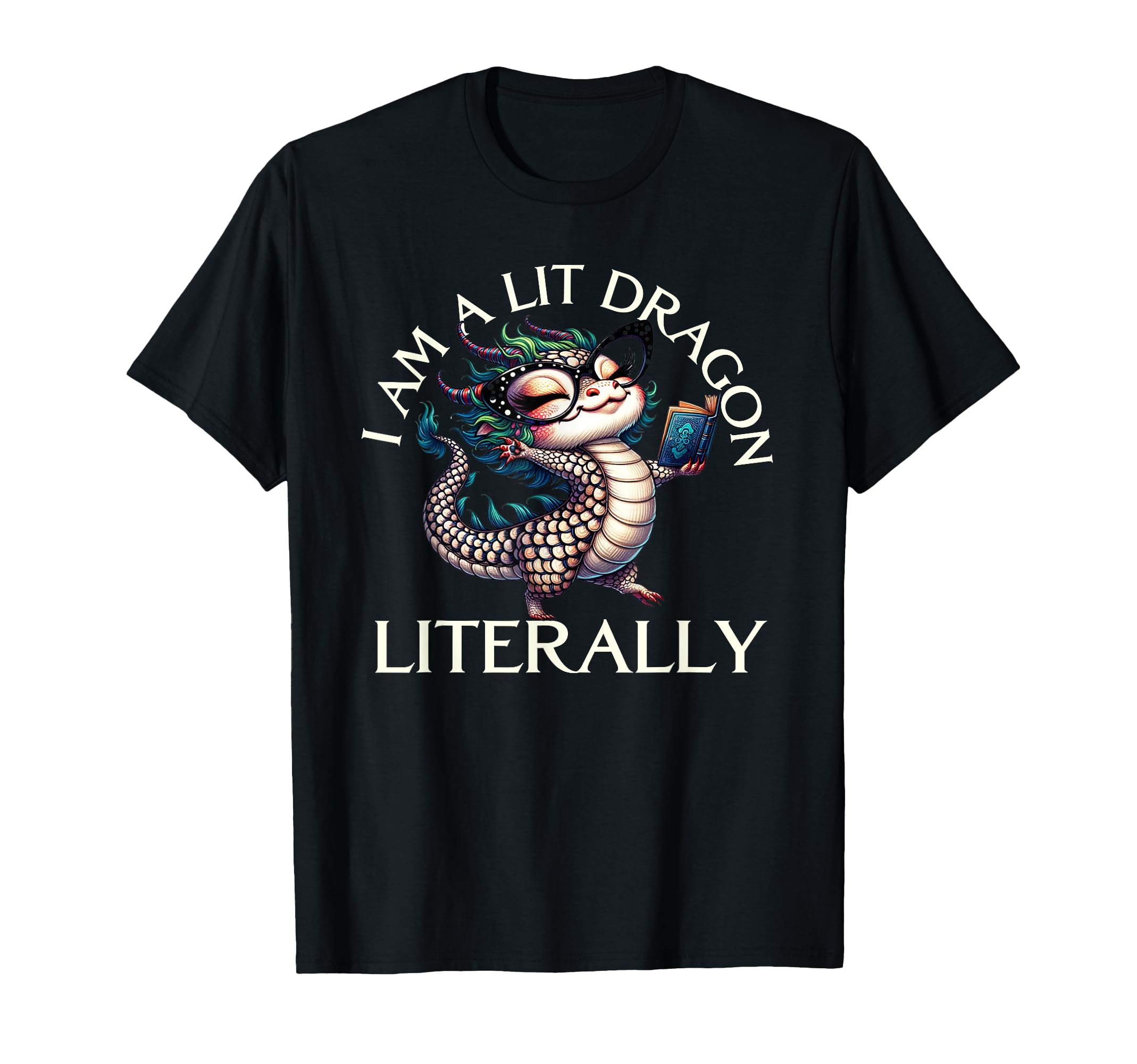 Witty Lit Dragon Reader Bookish T-Shirt - Fun Novelty Design Men Women - T-Shirt, Sweatshirt, Hoodie