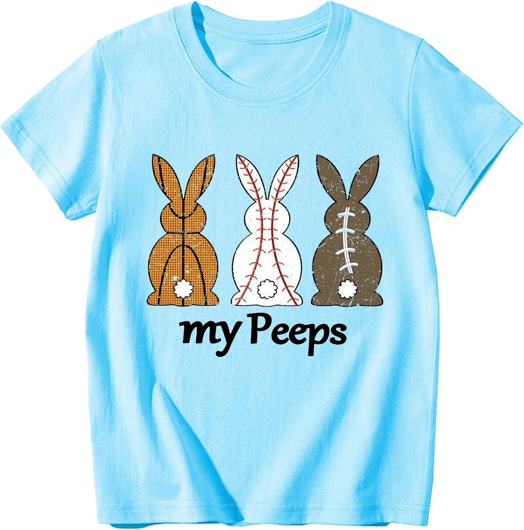Boys Girls Easter Shirts Bunny Tshirt Short Sleeve Cotton Tee Funny Rabbit Graphic Tshirts 3-12 Years - T-Shirt, Sweatshirt, Hoodie