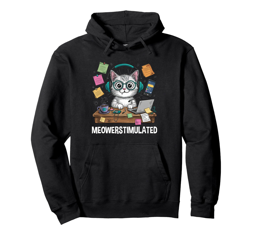 Overstimulated Mom Club Hoodie - Minimalist Print Men Women - T-Shirt, Sweatshirt, Hoodie