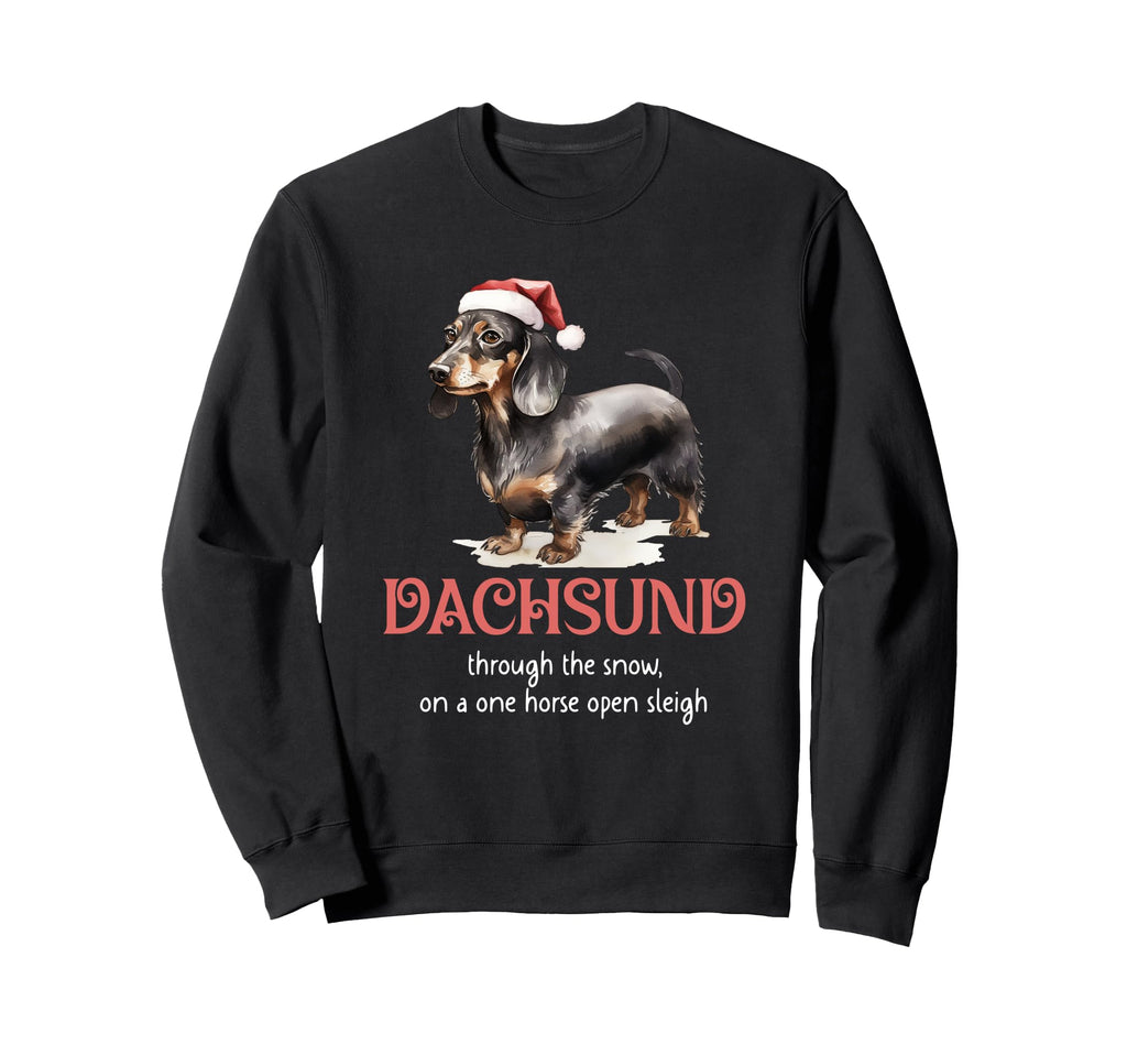 Dachshund Through Snow Wiener Sweatshirt - Casual Everyday Wear for Adults - T-Shirt, Sweatshirt, Hoodie