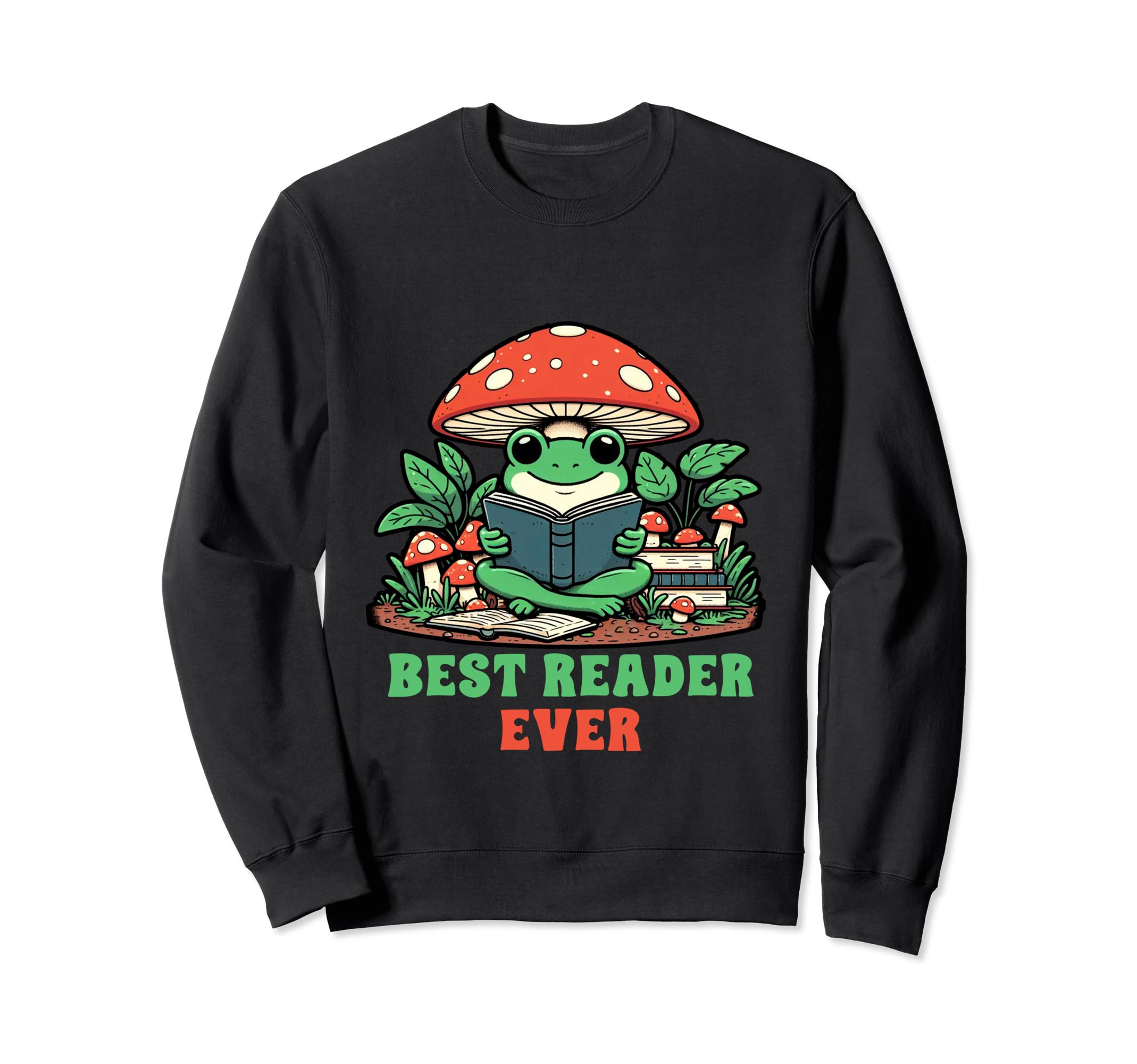 Book Lover Frog Reading Bookish Sweatshirt - Streetwear Style for Adults - T-Shirt, Sweatshirt, Hoodie