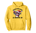 Overstimulated Festive Af Raccoon Espresso Hoodie - Unique Graphic Unisex - T-Shirt, Sweatshirt, Hoodie