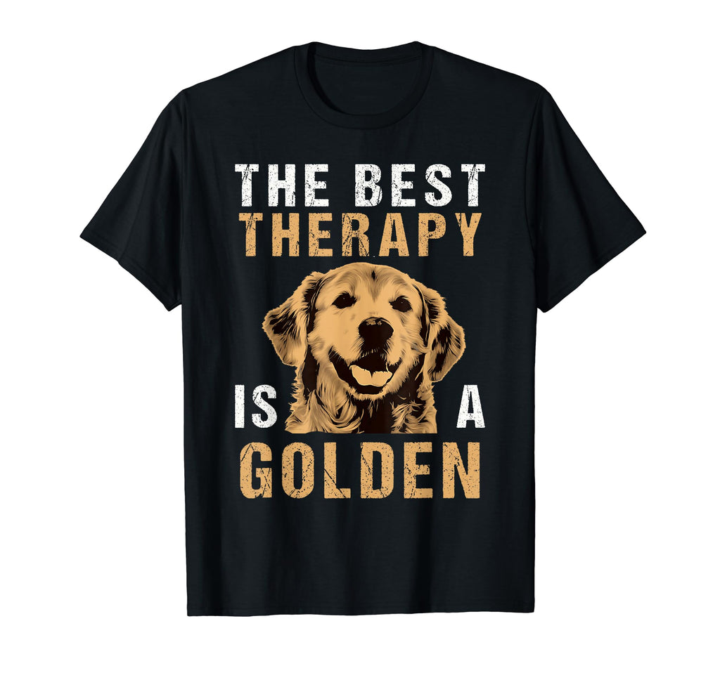 Best Therapy Is Golden Retriever Dog T-Shirt - Minimalist Print for Adults - T-Shirt, Sweatshirt, Hoodie