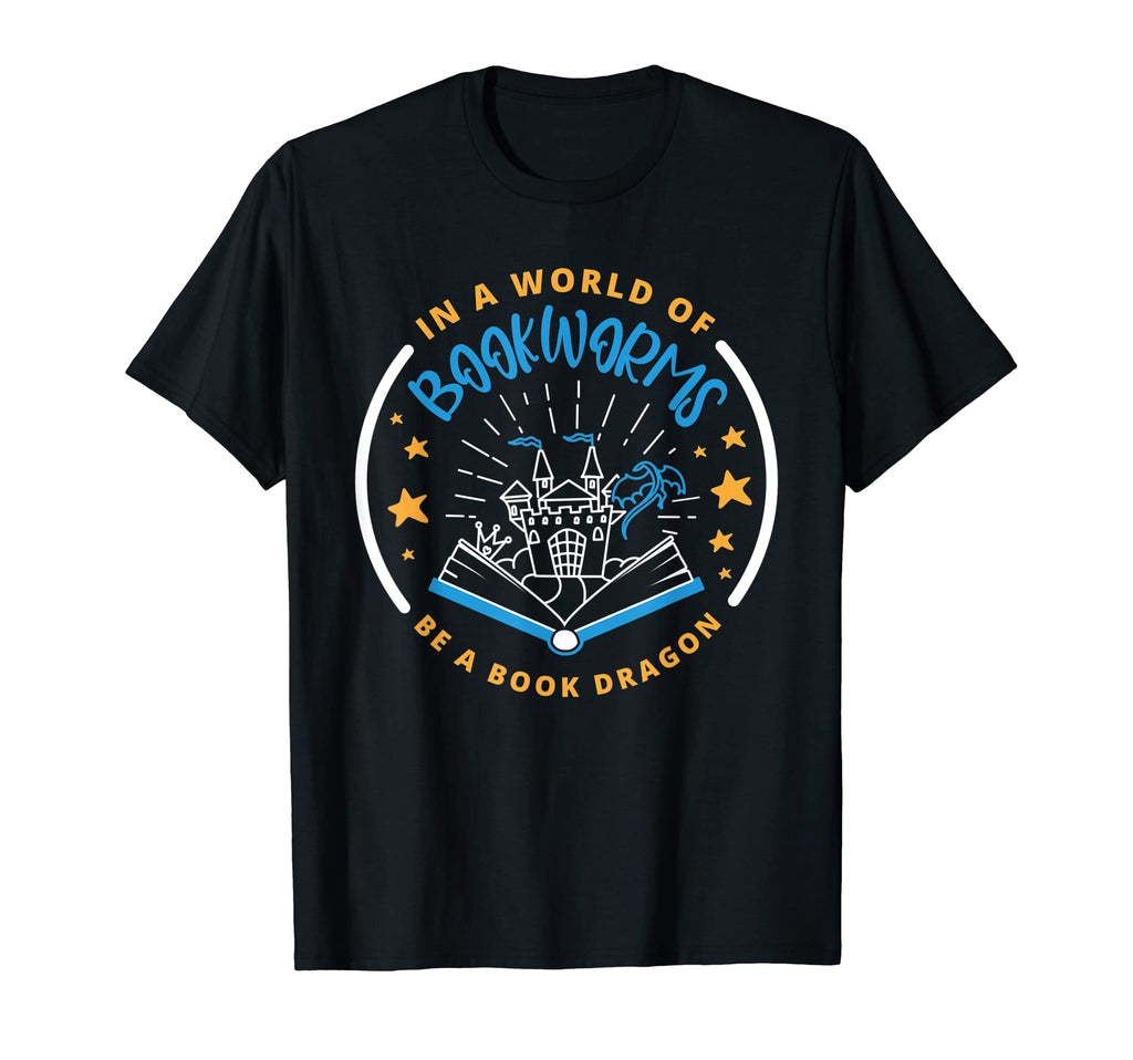 World Bookworms Be Book Dragon Librarian T-Shirt - Minimalist Print Unisex - T-Shirt, Sweatshirt, Hoodie