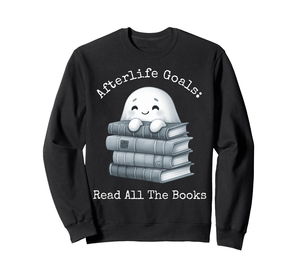 Bookish Ghost Reading Book Nerd Sweatshirt - Casual Everyday Wear Unisex - T-Shirt, Sweatshirt, Hoodie