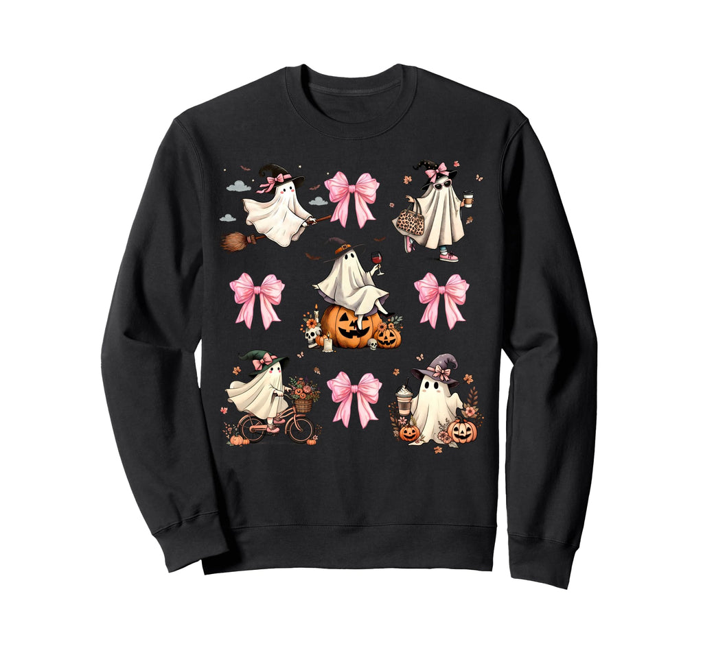 Boo Jee Ghost Pumpkin Coffee Sweatshirt - Trendy Graphic Men Women - T-Shirt, Sweatshirt, Hoodie