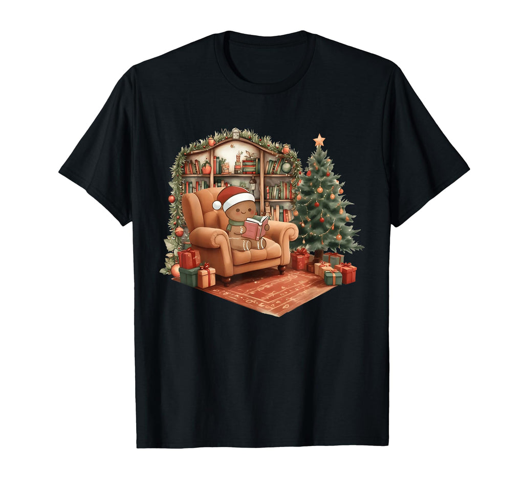 Gingerbread Reading Book Lovers T-Shirt - Unique Graphic Men Women - T-Shirt, Sweatshirt, Hoodie