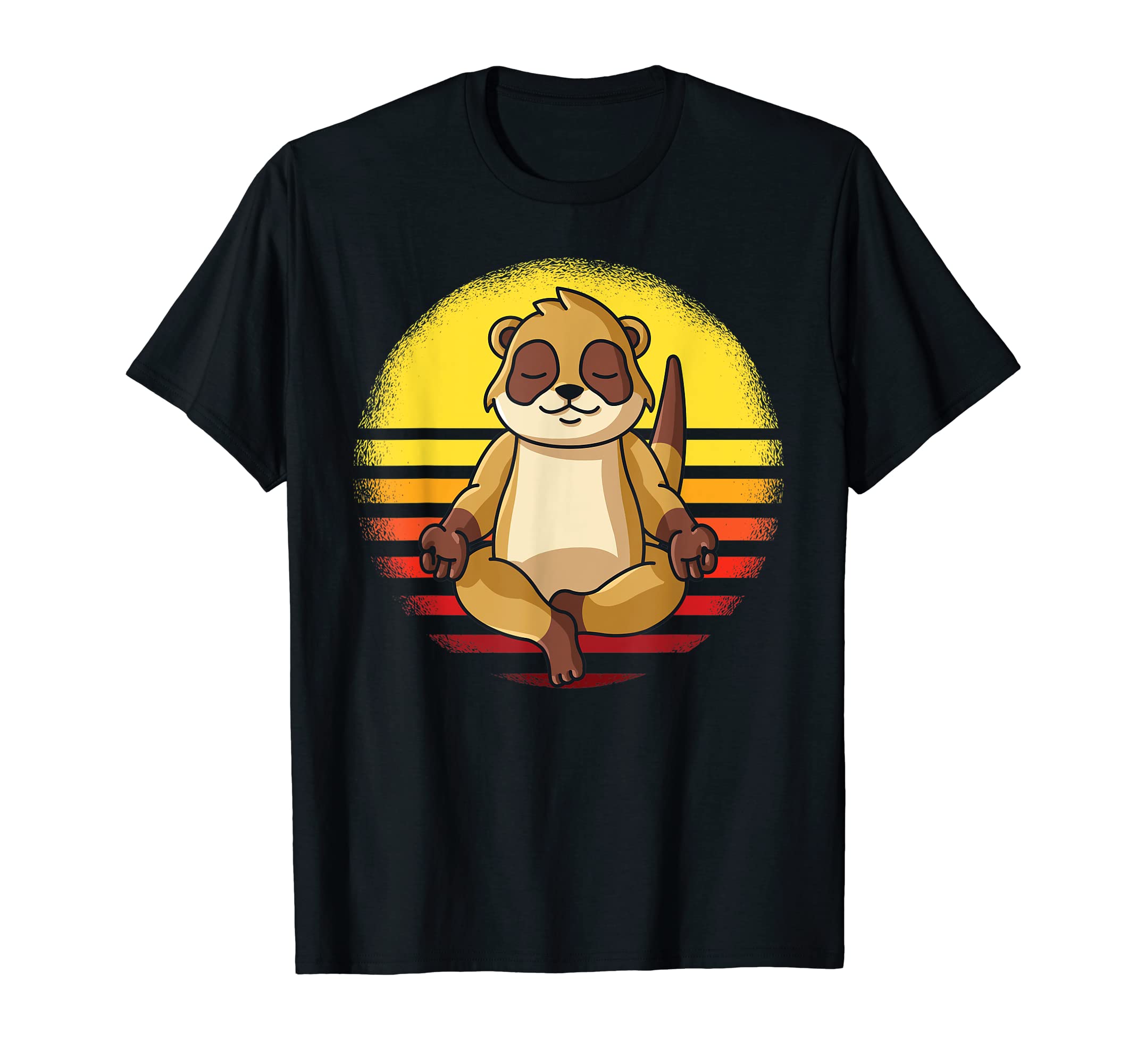 Funny Meerkat Meditation Sunset Yoga T-Shirt - Aesthetic Graphic Unisex - T-Shirt, Sweatshirt, Hoodie