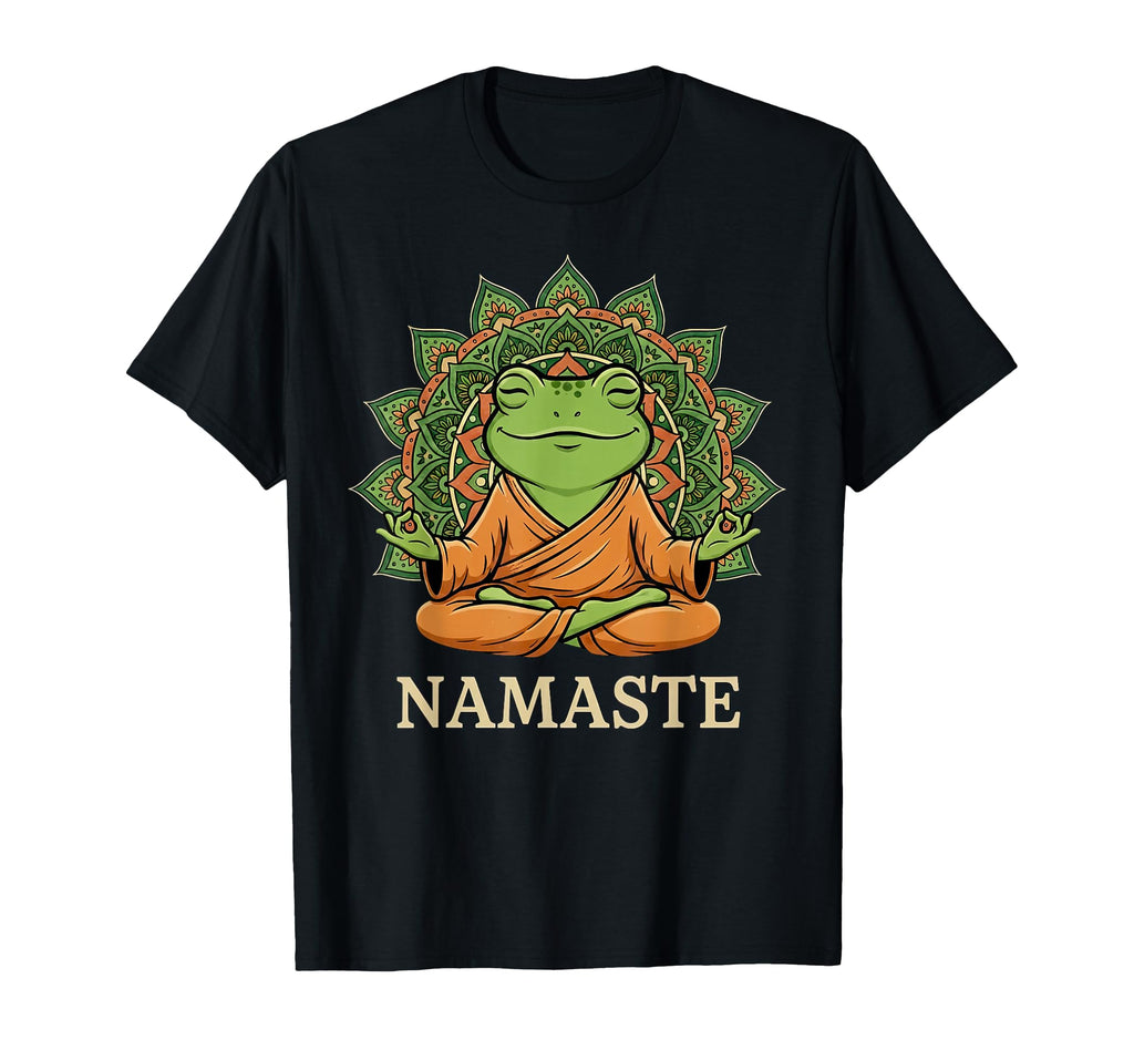 Meditating Frog Buddha Namaste T-Shirt - Minimalist Print Men Women - T-Shirt, Sweatshirt, Hoodie